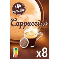 Carrefour sensation café dosettes compatibles senseo  cappucino x8 - 168g