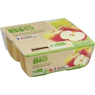 Carrefour bio purée de pomme sans sucre ajoutés 4x100g