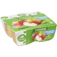 Carrefour classic compote de pomme sans sucre ajouté 4x100g