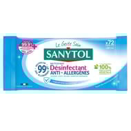 Sanytol lingettes desinfectantes anti allergenes x72
