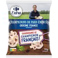 Carrefour extra champignons de Paris émincés origine France 1kg