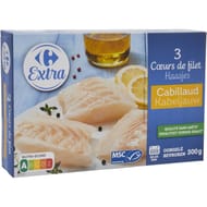 Carrefour extra 3 coeurs de filet cabillaud 300g