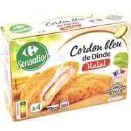 Carrefour sensation 4 cordons bleu de dinde halal 400g