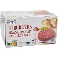 Simpl burgers hachés au boeuf 10x100g