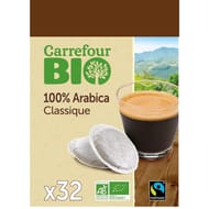 Carrefour bio café dosettes compatibles senseo classique bio x32 - 224g