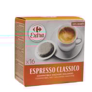 Carrefour extra café dosettes compatibles malongo classique x16 104g