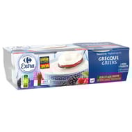 Carrefour extra yaourt à la grecque sur lit aux fruits rouge 4x150g