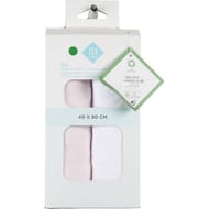 Lot de 2 draps housse unis rose 40x80cm coton bio Tex