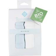 Lot de draps housse unis bleu 60x120cm coton bio Tex