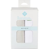 Lot de 2 draps housse unis beige 60x120cm coton bio Tex