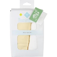 Lot de 2 draps housse unis jaune 60x120cm coton bio Tex