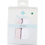 Lot de 2 draps housse unis rose 70x140cm coton bio Tex