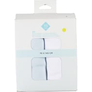 Lot de 2 draps housse unis bleu 70x140cm coton bio Tex