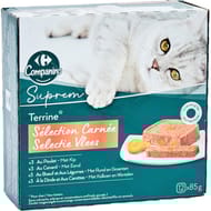 Carrefour Companino Suprem terrine sélection carné pour chat 12x85g