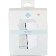 Lot de 2 draps housse unis vert 70x140cm coton bio Tex