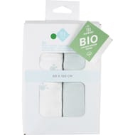 Lot de 2 draps housse 1uni-1 imprime vert 60x120cm coton bio Tex