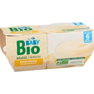 Carrefour baby bio dessert bébé brassé banane dès 6mois 4x100g