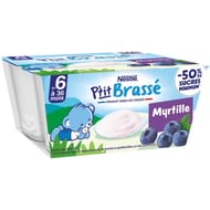 Nestlé p'tit brassé myrtille dès 6 mois 4x100g