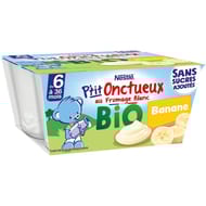 Nestlé p'tit onctueux bio banane dès 6 mois 4x90g