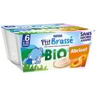 Nestlé p'tit brassé bio abricot dès 6 mois 4x90g