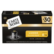 Carte noire capsules alu type nespresso lungo n°8 x30 - 168g