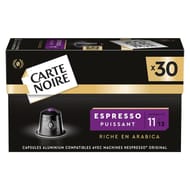 Carte noire capsules alu espresso puissant n°11 x30 - 165g