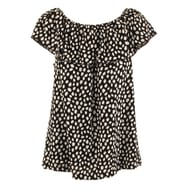 Tee shirt manches courtes femme BLACK/BLANC AOP T48