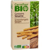 Carrefour bio gressins sésame huile d'olive 125g