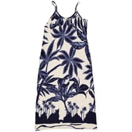 Robe longue fines bretelles IMPRIME BLEU INDIGO T38
