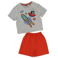 Pyjashort manches courtes garçon GRIS CHINE/ROUGE 10 ANS