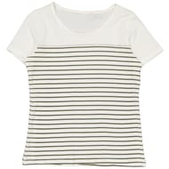 Tee shirt manches courtes femme ECRU RAYE KAKI T50\52