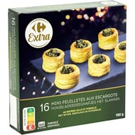 Carrefour extra festif 16 mini feuilletés aux escargots 170g