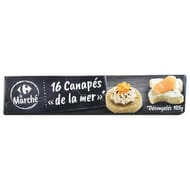 Canapés de la mer x16 105g carrefour sélection