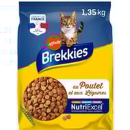 Brekkies croquettes pour chat adultes au poulet et aux légumes 1,35kg