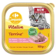 Carrefour companino terrine pour chat de saumon 100g
