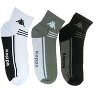 3 paires de socquettes de sport homme KAPPA LOT2 BLANC/KAKI/NOIR T43\46