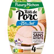 Fleury michon Roti de porc -25%sel 4tranches 160g