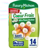 Fleury Michon 14 bâtonnets de surimi coeur frais fromage ail et fines herbes 224g
