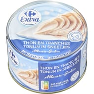 Carrefour extra thon albacore au naturel en tranches 400g