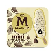 Magnum 6 mini bâtonnets chocolat blanc cookies 330ml 270g