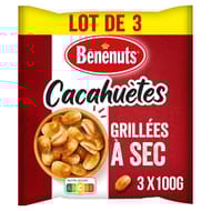 Benenuts cacahuètes grillées à sec 3x100g