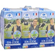 Carrefour extra lait demi écrémé brqiue 6x1l