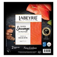 Labeyrie saumon sauvage du Pacifique fumé au bois de hêtre 2 tranches 65g