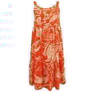 Robe longue bretelles AOP ORANGE 6 ANS