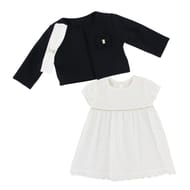 Ensemble robe 3 pièces MARINE/BLANC 36 MOIS
