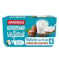 Andros gourmand et végétal lait coco nature crème de marron 4x100g