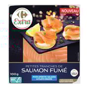 Carrefour extra tranchettes saumon fumé 100g
