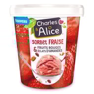 Charles & Alice sorbet fraise fruits rouges & éclats d'amandes 302g