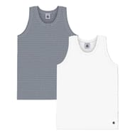 Lot de 2 débardeurs garçon - Craquant Petit bateau ECUME/COGNITO/MARSHALLOW 12 ANS