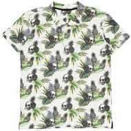 Polo manches courtes piqué aop crane BLANC XXL